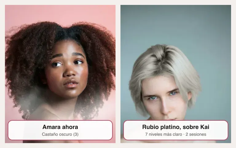 Cambiar color de cabello a rubio platino desde castaño oscuro: la foto de Amara junto al mismo tono sobre Kai, que ya tiene el pelo decolorado