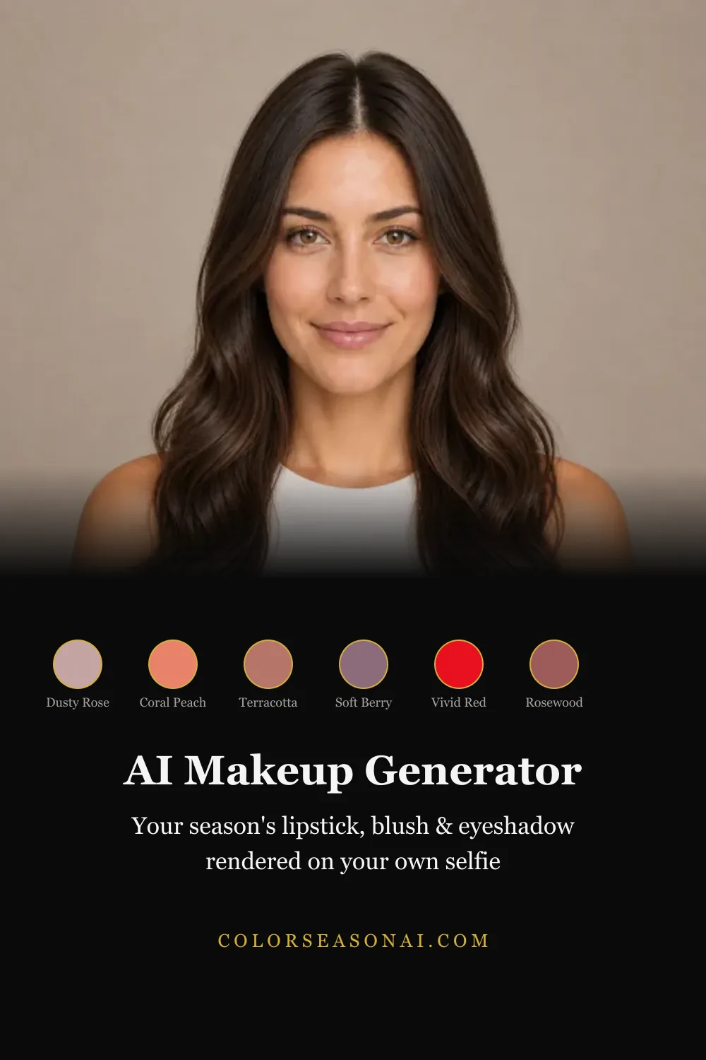 AI makeup try-on: a selfie with the lipstick shades of her season